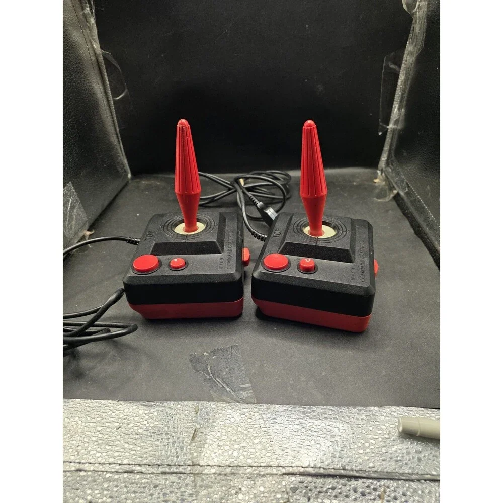 Lot of 2 Wico Command Control Joysticks Atari 5200 Red Black Vintage UNTESTED